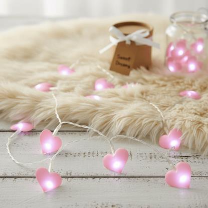 Kép LED fénylánc - rózsaszínű szívek