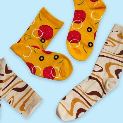 Kép valamiből 4 pár zokni készlet - pizza