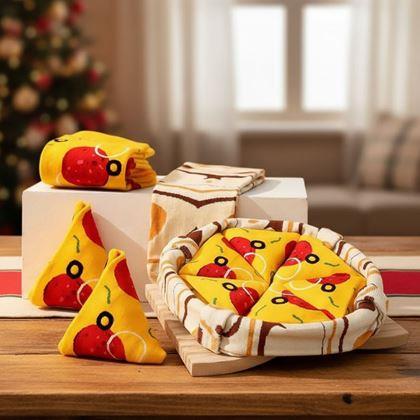Kép valamiből 4 pár zokni készlet - pizza