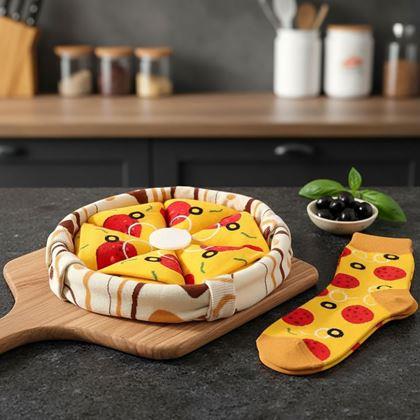Kép valamiből 4 pár zokni készlet - pizza