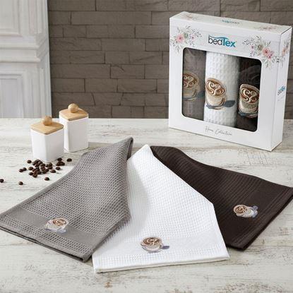 Kép Ajándékszett gofri törlőruhákból 3 db - kávé