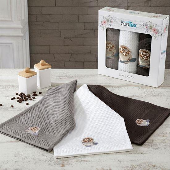 Kép valamiből Ajándékszett gofri törlőruhákból 3 db - kávé