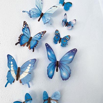 Kép valamiből Világító pillangók készlete a falon  -  kék