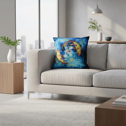 Kép valamiből Párnahuzat állatövi jegyekkel - halak