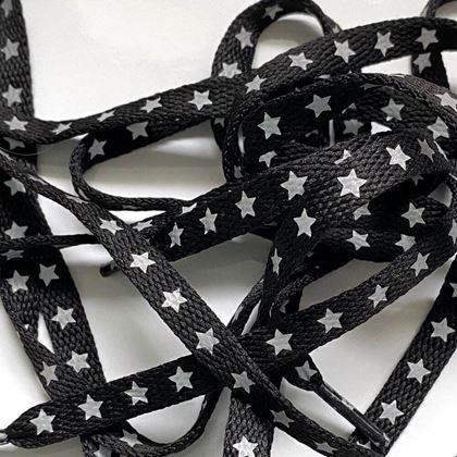 Kép valamiből Fűzők reflektív csillagokkal - fehér