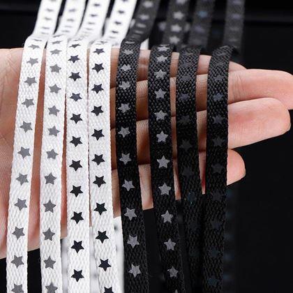 Kép valamiből Fűzők reflektív csillagokkal - fehér