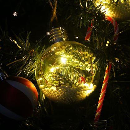 Kép valamiből Karácsonyi LED világító gömb karácsonyfára -  fenyőtűk