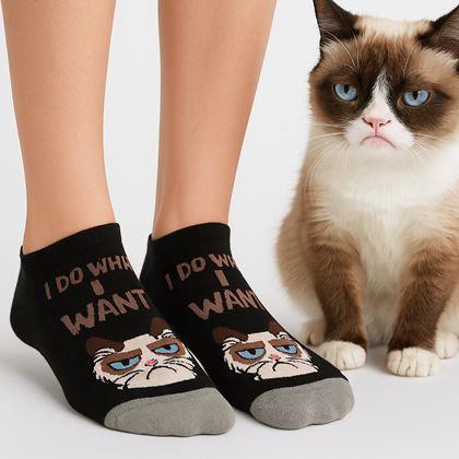 Kép valamiből Vidám zoknik dühös macska - fekete