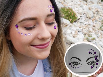 Kép valamiből Nalepovací kamínky na obličej - fialové
