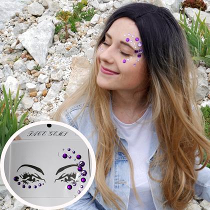 Kép valamiből Nalepovací kamínky na obličej - fialové