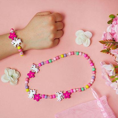 Kép Nyaklánc és karkötő készlet fából készült gyöngyökből