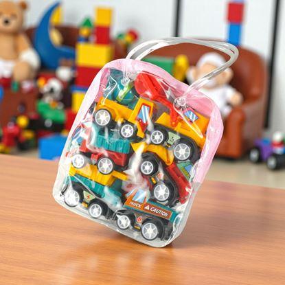 Kép 6 darabos felhúzható autó szett átlátszó táskában