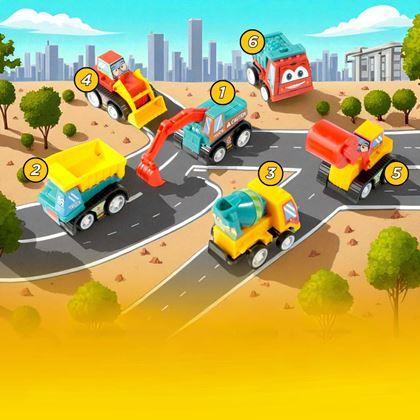 Kép valamiből 6 darabos felhúzható autó szett átlátszó táskában