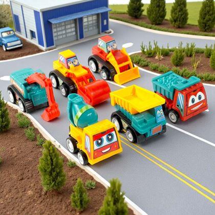 Kép valamiből 6 darabos felhúzható autó szett átlátszó táskában