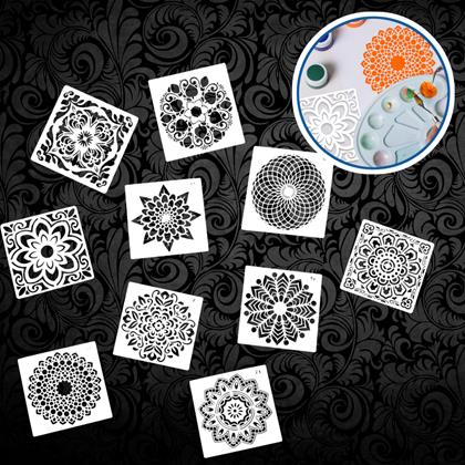 Kép valamiből Mandala festősablonok, 10 db