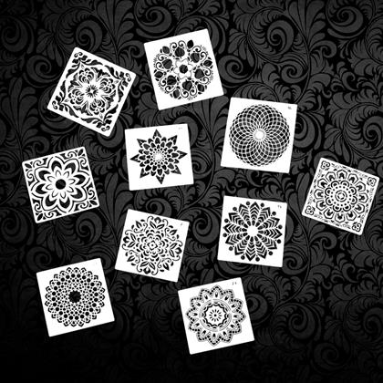 Kép valamiből Mandala festősablonok, 10 db