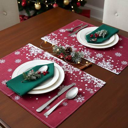 Kép valamiből Karácsonyi teríték - hópelyhek