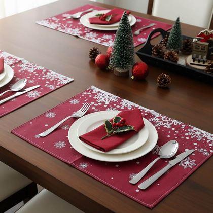 Kép valamiből Karácsonyi teríték - hópelyhek