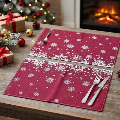 Kép Karácsonyi teríték - hópelyhek