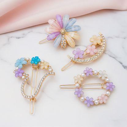 Kép Virágos hajcsatok kövekkel 4 darab