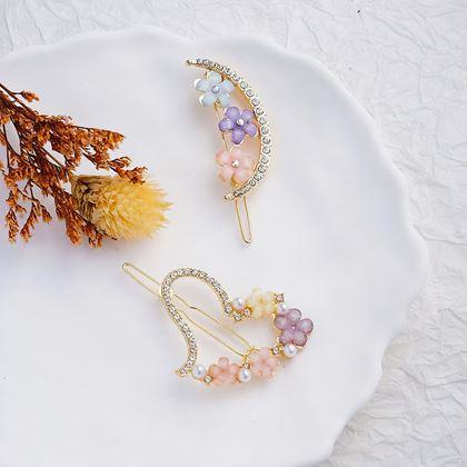 Kép valamiből Virágos hajcsatok kövekkel 4 darab