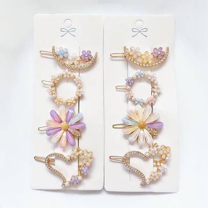 Kép valamiből Virágos hajcsatok kövekkel 4 darab