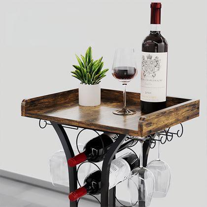 Kép valamiből Fém állvány 14 üveg bornak és 4 pohárnak