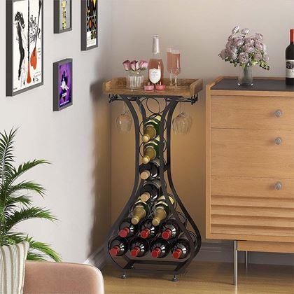 Kép valamiből Fém állvány 14 üveg bornak és 4 pohárnak