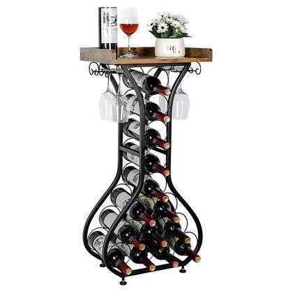 Kép valamiből Fém állvány 14 üveg bornak és 4 pohárnak