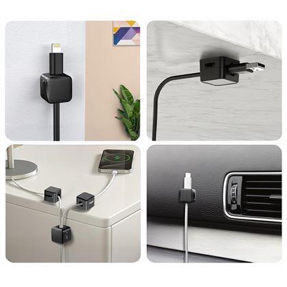 Kép valamiből Mágneses öntapadós kábelrendező tartók, 6 db