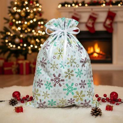 Kép Karácsonyi ajándékcsomagoló táska madzaggal - 51x39 cm