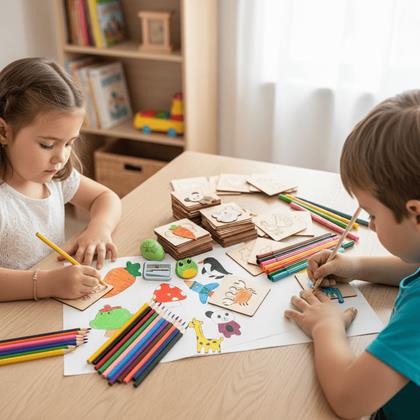 Kép valamiből Fából készült sablonok átrajzoláshoz 100 db