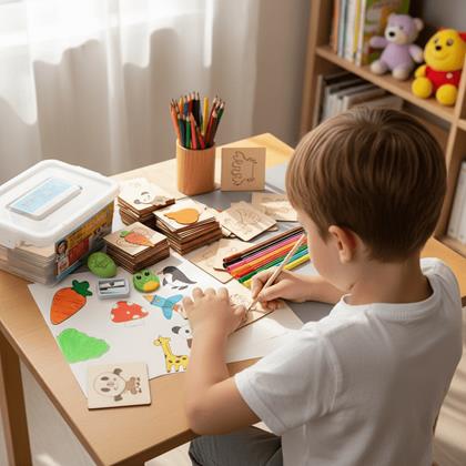 Kép valamiből Fából készült sablonok átrajzoláshoz 100 db