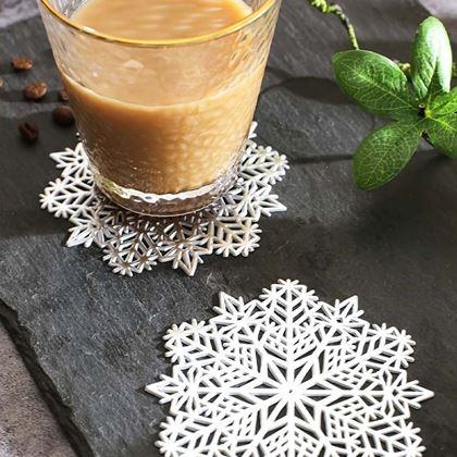 Kép valamiből Hópehely alakú poháralátét  -  ezüst