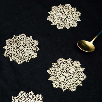 Kép valamiből Hópehely alakú poháralátét  -  arany