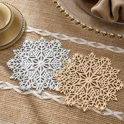 Kép valamiből Hópehely alakú poháralátét  -  ezüst