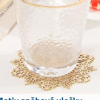 Kép valamiből Hópehely alakú poháralátét  -  arany