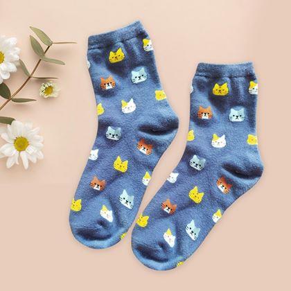 Kép valamiből Macskás zokni  -  szürke