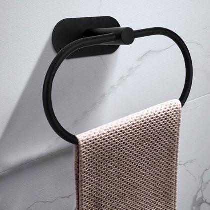 Kép valamiből Öntapadós törölközőtartó gyűrű - fekete