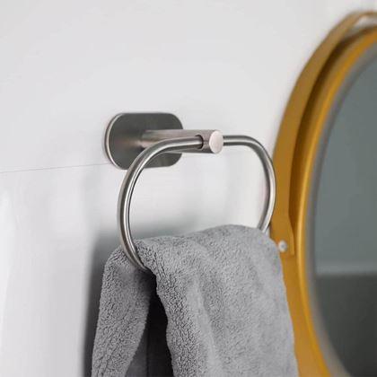 Kép valamiből Öntapadós törölközőtartó gyűrű - ezüst