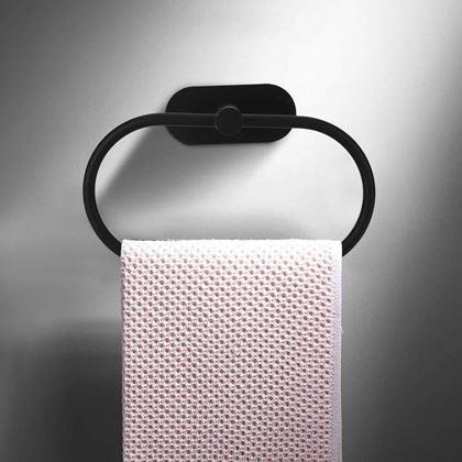 Kép valamiből Öntapadós törölközőtartó gyűrű - fekete