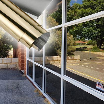 Kép valamiből Tükörfólia ablakra 200 cm  - arany