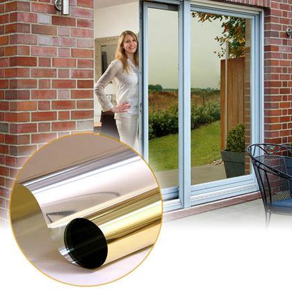 Kép valamiből Tükörfólia ablakra 200 cm  - arany