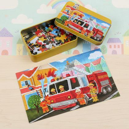 Kép valamiből Gyermek puzzle dobozban  -  tűzoltók