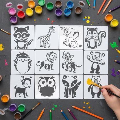 Kép Állatos festősablonok 13x13 cm 12 db