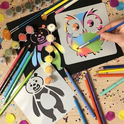 Kép valamiből Állatos festősablonok 13x13 cm 12 db