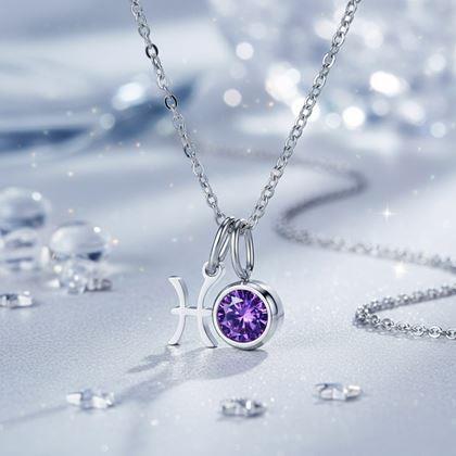 Kép valamiből Zodiákus jegyes medálos nyaklánc - Halak