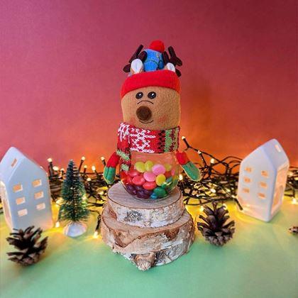 Kép valamiből Karácsonyi édességtartó doboz -  rénszarvas