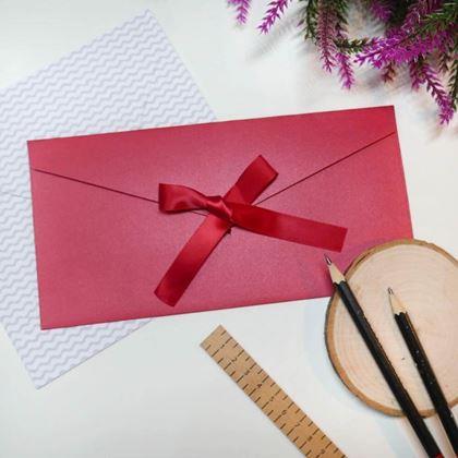 Kép valamiből Ajándék boríték szalaggal -  piros