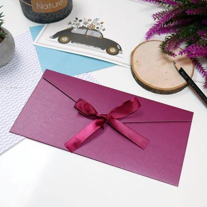 Kép valamiből Ajándék boríték szalaggal -  bordó